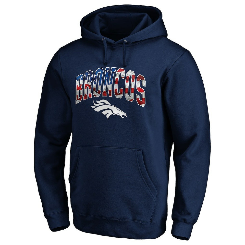 Denver Broncos Banner Wave Pullover Hoodie Navy - NFL
