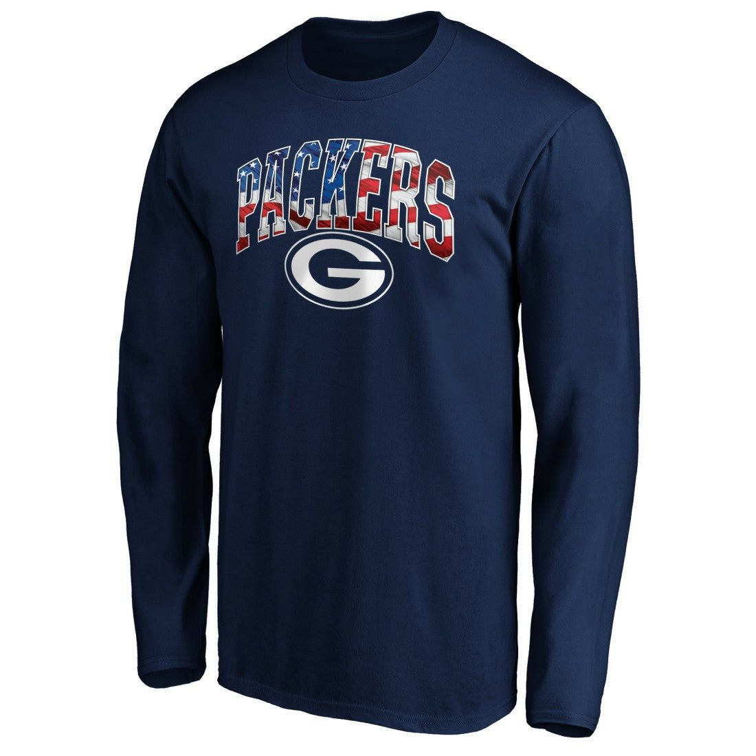 Green Bay Packers Banner Wave Long Sleeve T-Shirt Navy - NFL