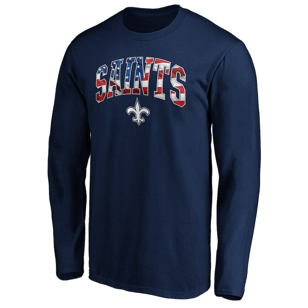 New Orleans Saints Banner Wave Long Sleeve T-Shirt Navy - NFL