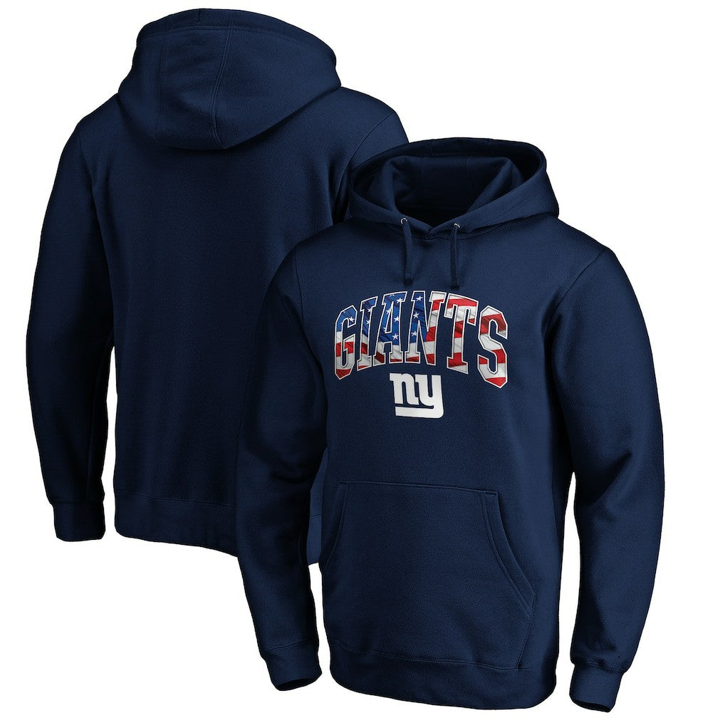 New York Giants Banner Wave Pullover Hoodie Navy - NFL