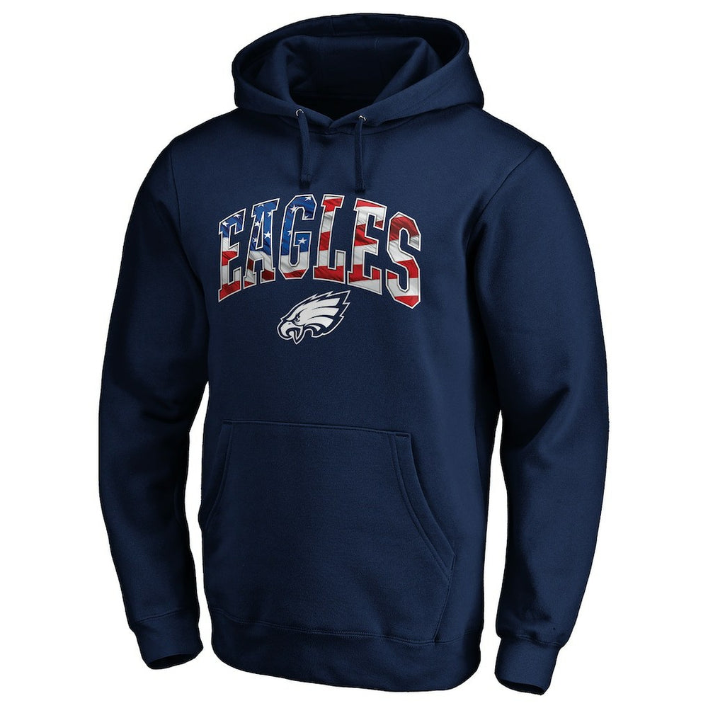 Philadelphia Eagles Banner Wave Pullover Hoodie Navy - NFL