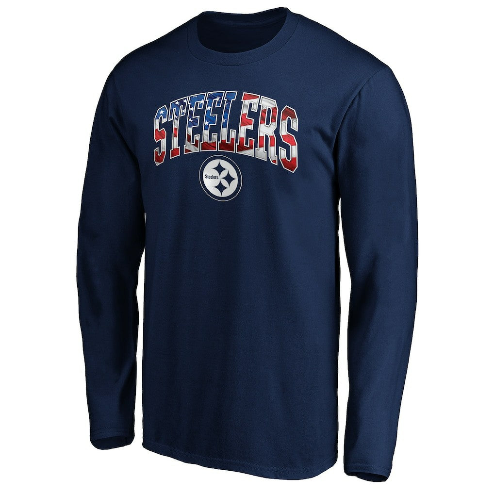 Pittsburgh Steelers Banner Wave Long Sleeve T-Shirt Navy - NFL