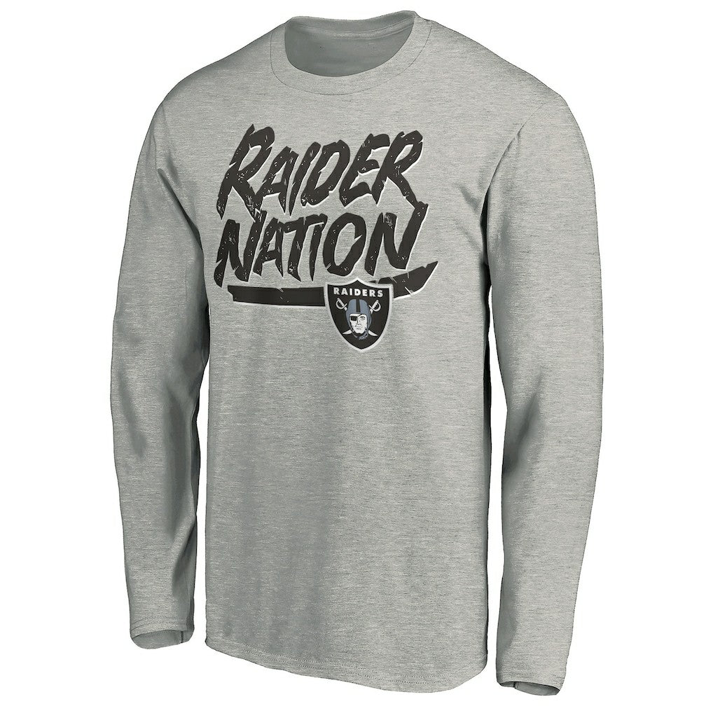 Las Vegas Raiders Hometown Collection Raider Nation Long Sleeve T-Shirt Gray - NFL