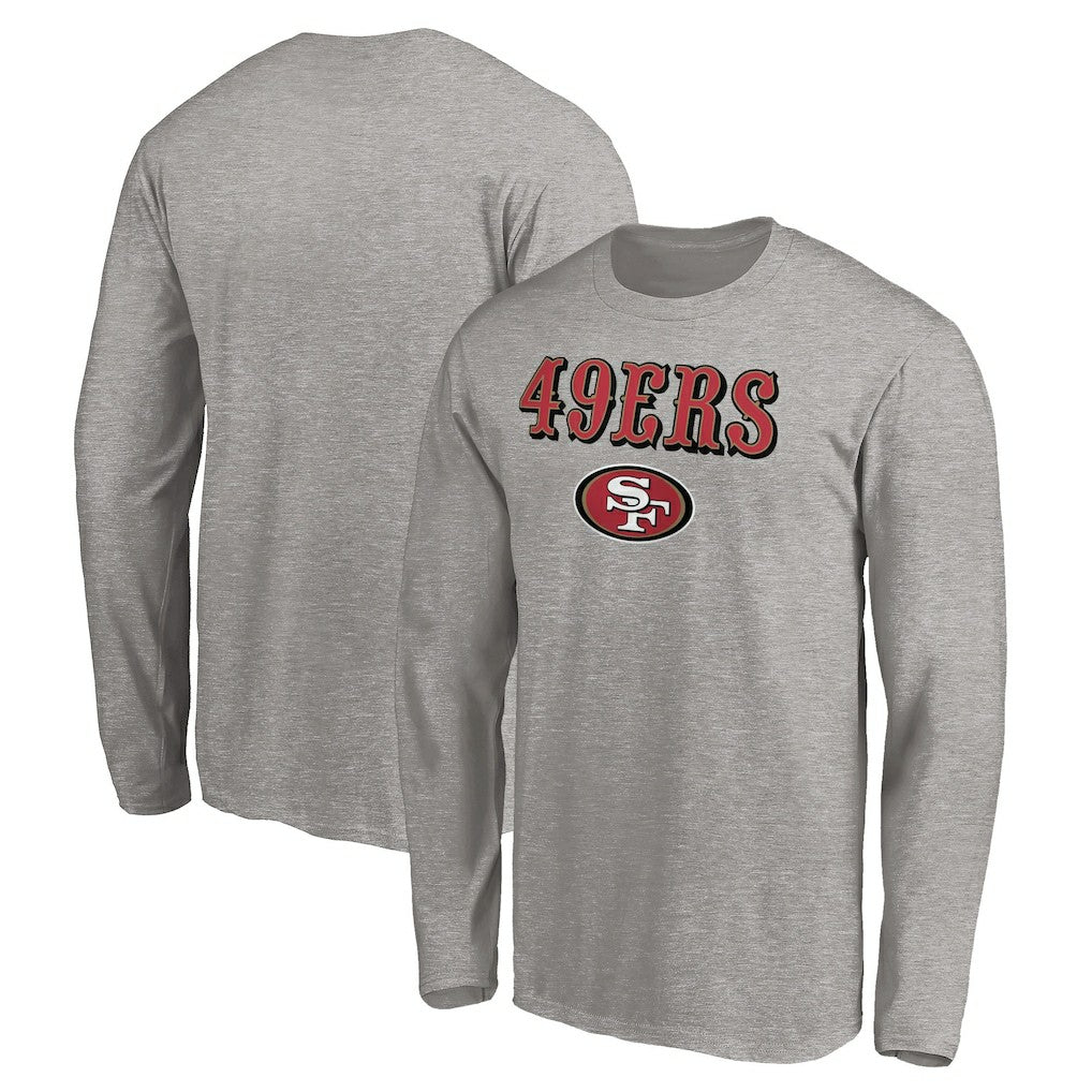 San Francisco 49ers Team Lockup Long Sleeve T-Shirt Gray - NFL