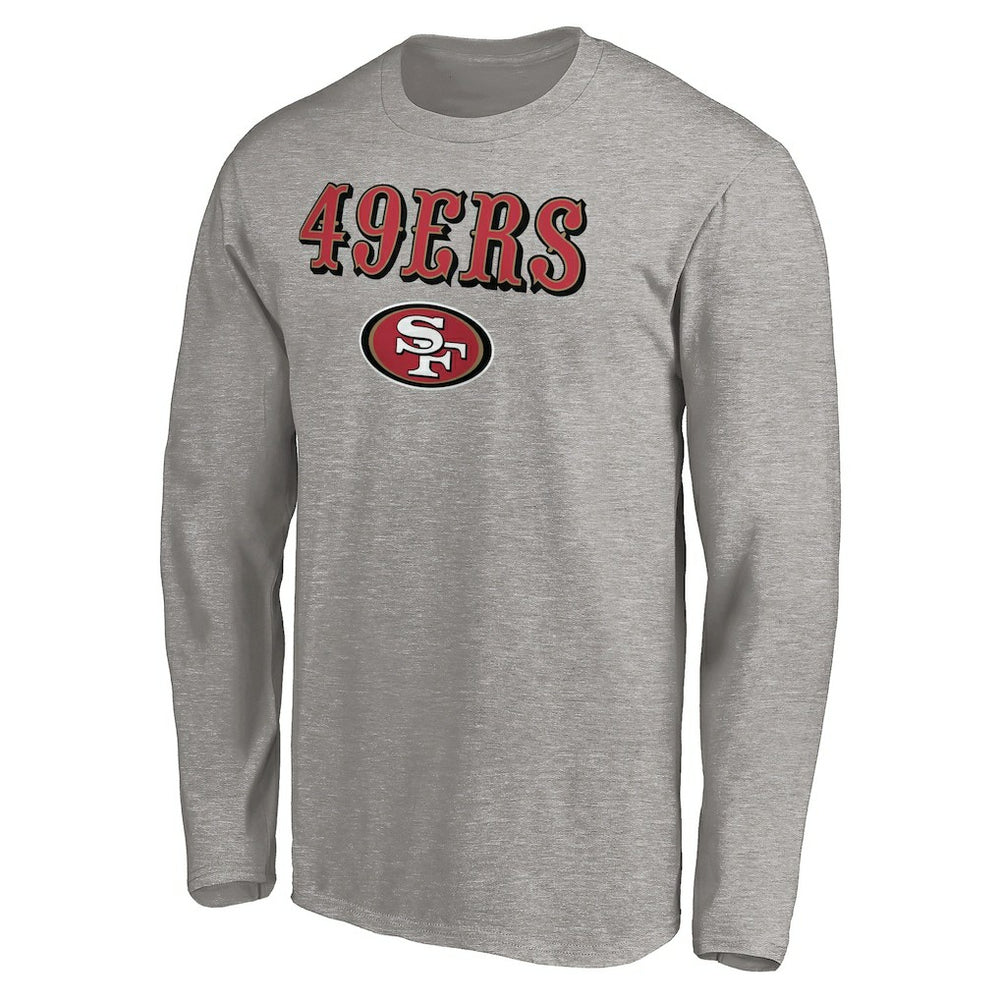 San Francisco 49ers Team Lockup Long Sleeve T-Shirt Gray - NFL