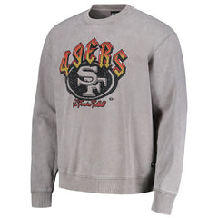 San Francisco 49ers The Wild Collective Unisex Distressed Pullover Sweatshirt Gray - NFL