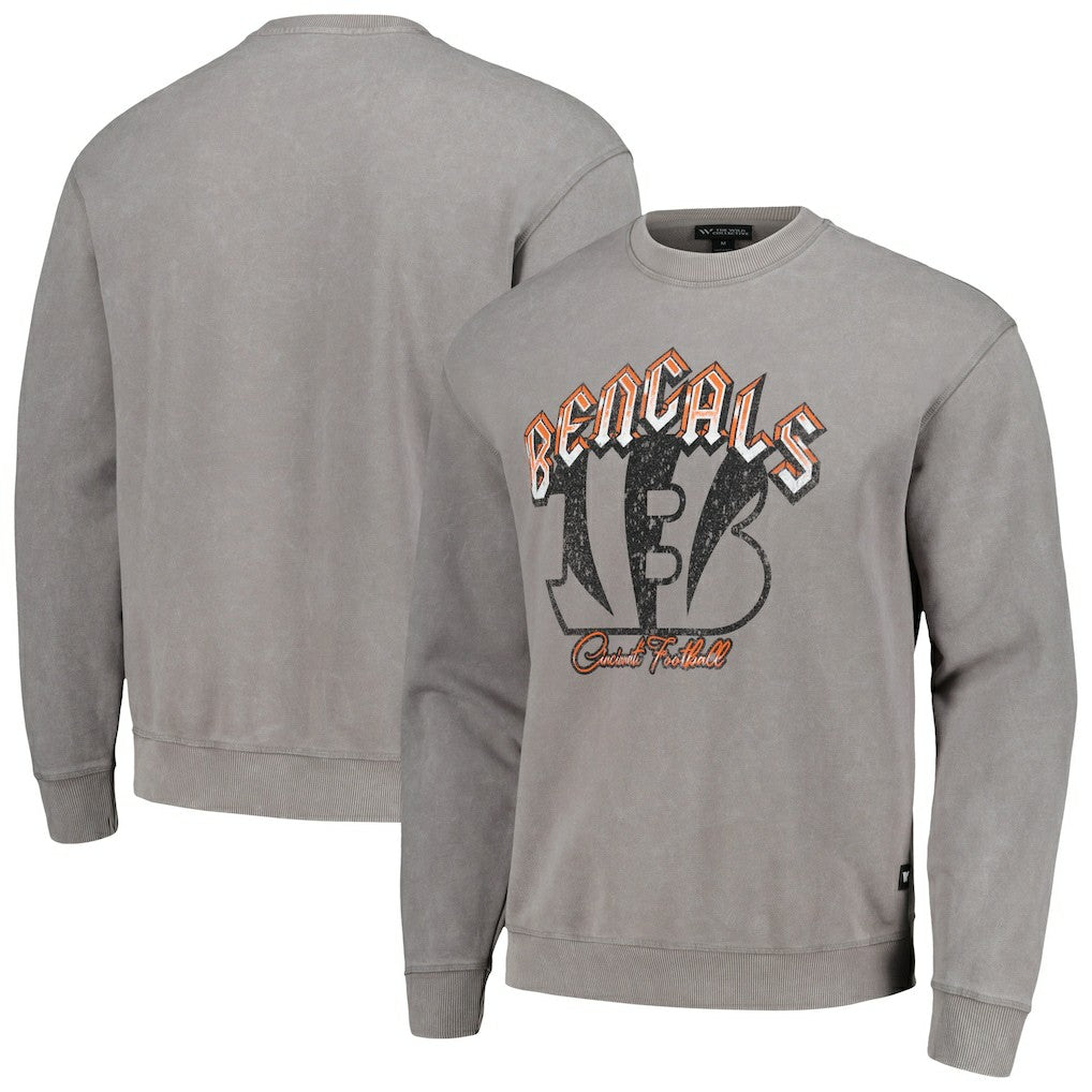 Cincinnati Bengals The Wild Collective Unisex Distressed Pullover Sweatshirt Gray - NFL