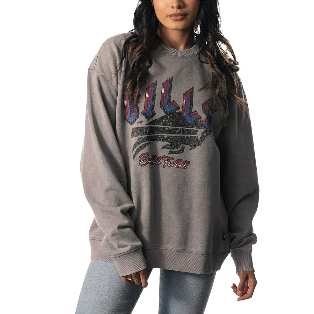 Buffalo Bills The Wild Collective Unisex Distressed Pullover Sweatshirt Gray - NFL