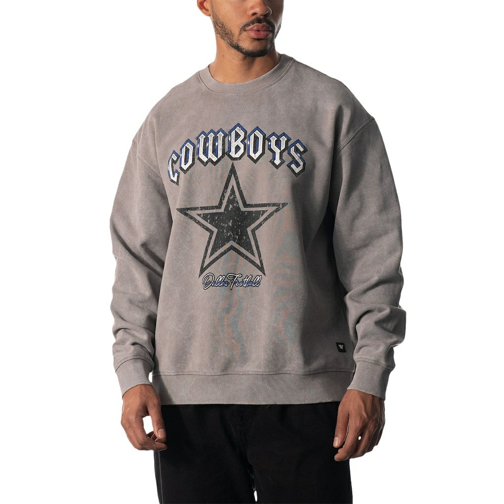 Dallas Cowboys The Wild Collective Unisex Distressed Pullover Sweatshirt Gray - NFL