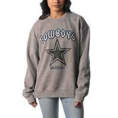 Dallas Cowboys The Wild Collective Unisex Distressed Pullover Sweatshirt Gray - NFL