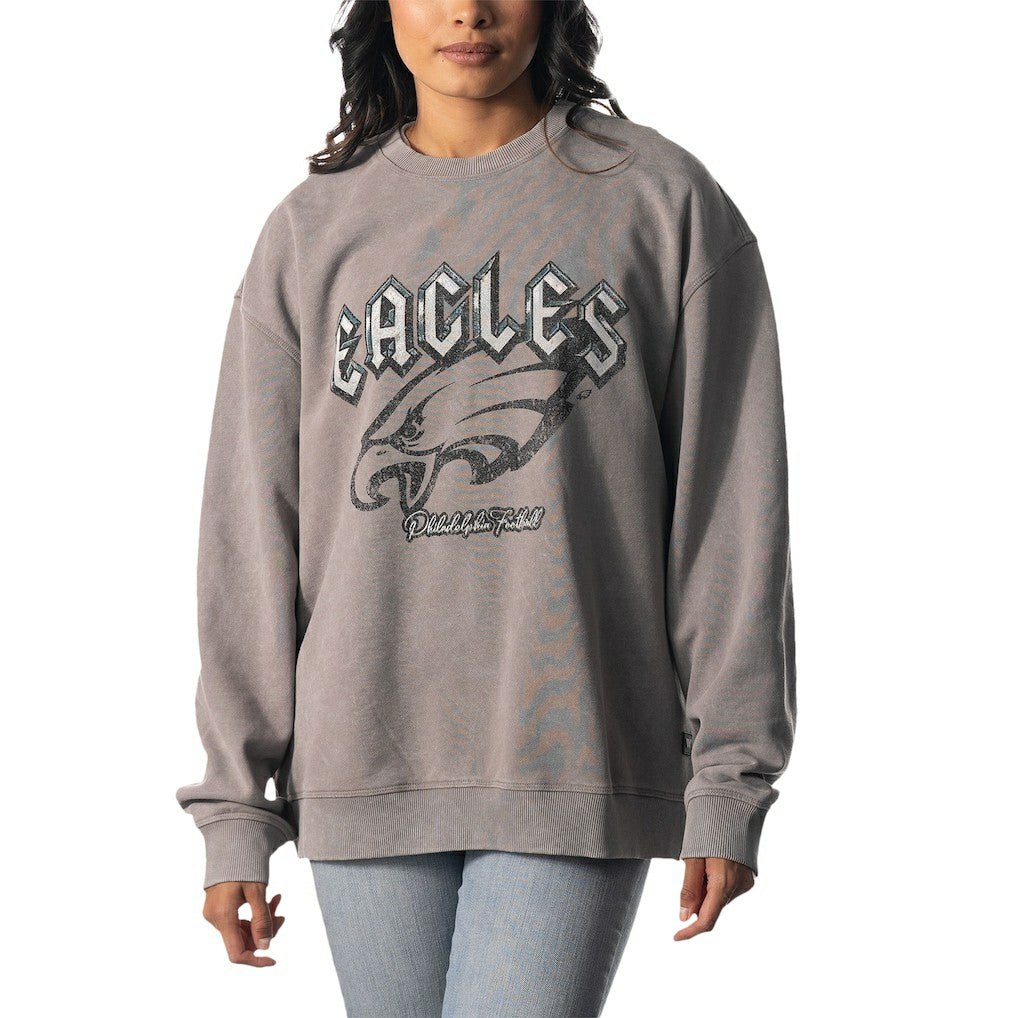 Philadelphia Eagles The Wild Collective Unisex Distressed Pullover Sweatshirt Gray - NFL