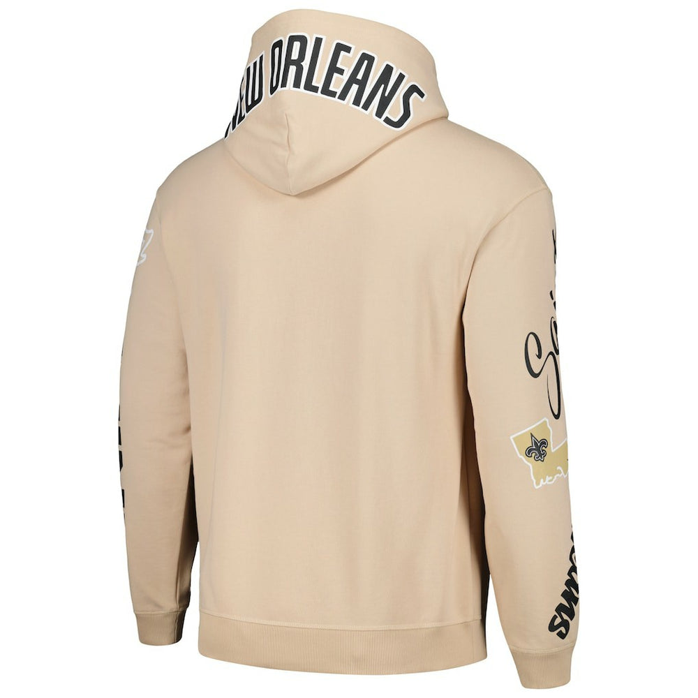 New Orleans Saints The Wild Collective Unisex Heavy Block Pullover Hoodie Cream - NFL