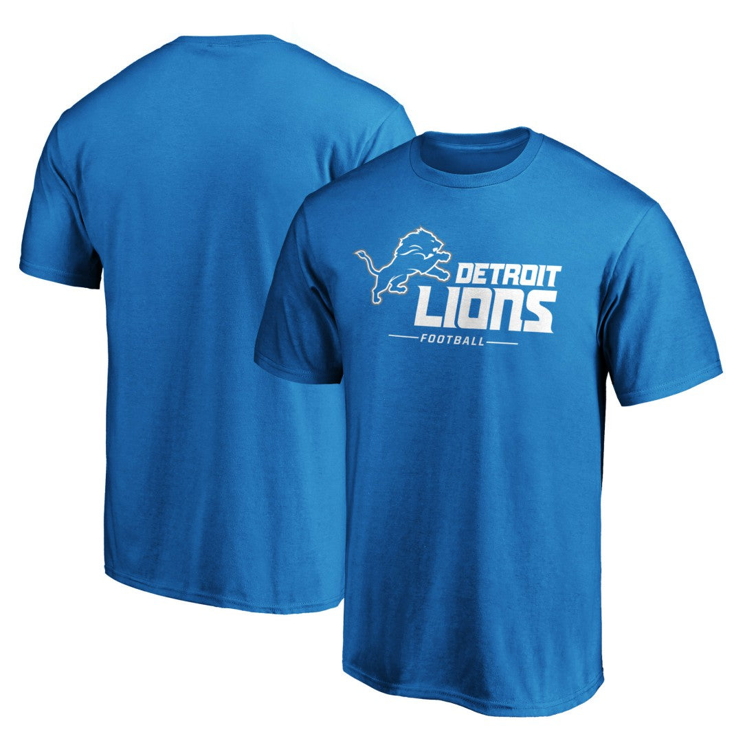 Detroit Lions Team Lockup T-Shirt Blue - NFL