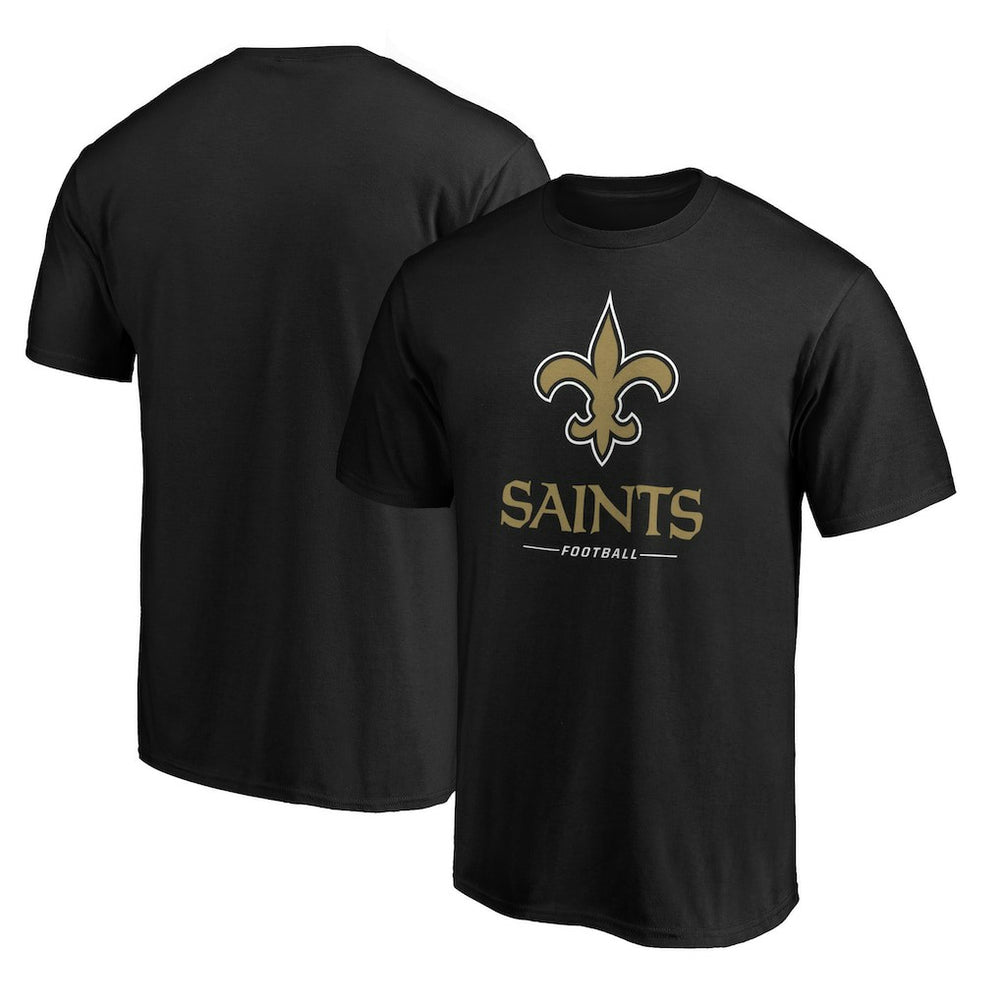 New Orleans Saints Team Lockup T-Shirt Black - NFL