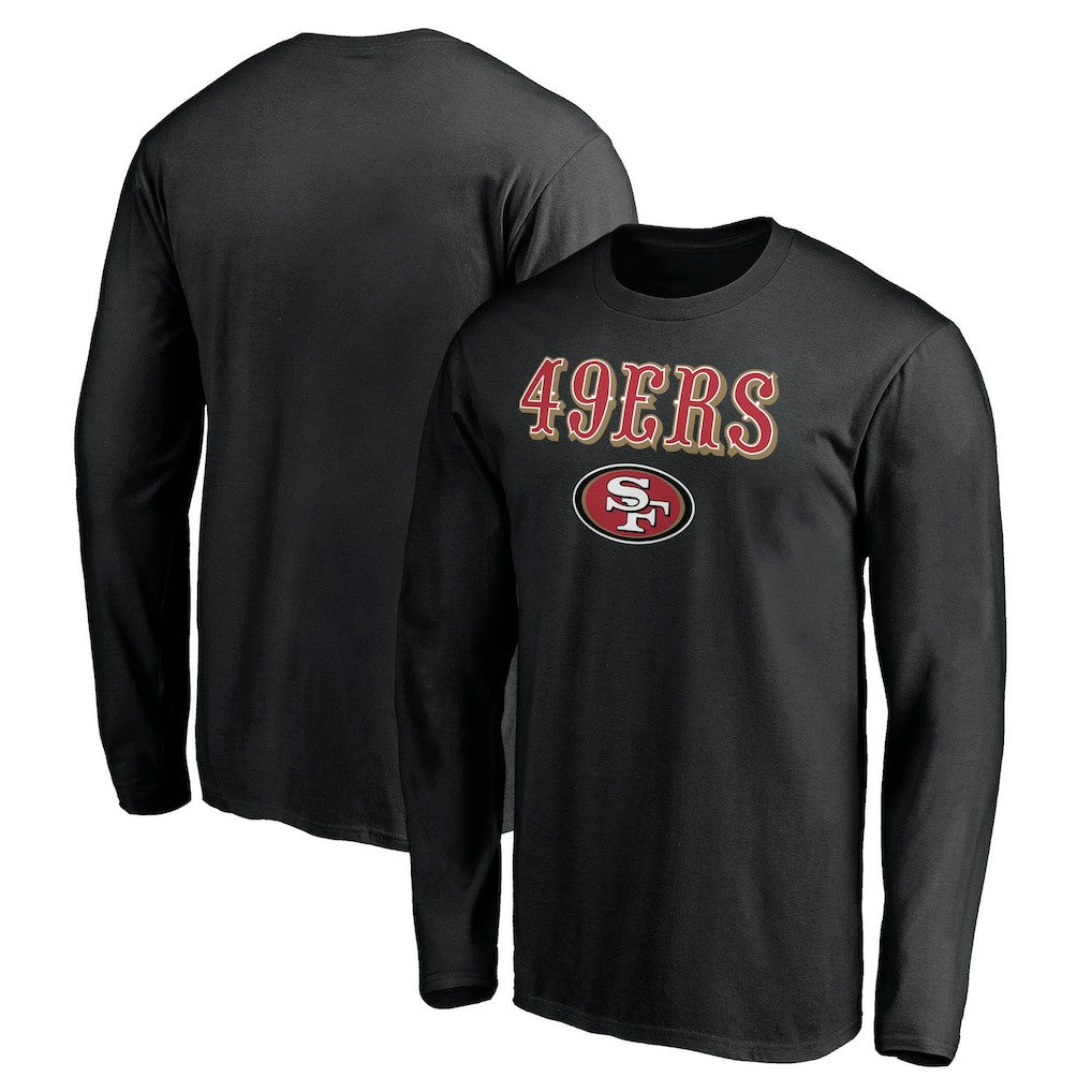 San Francisco 49ers Team Lockup Long Sleeve T-Shirt Black - NFL