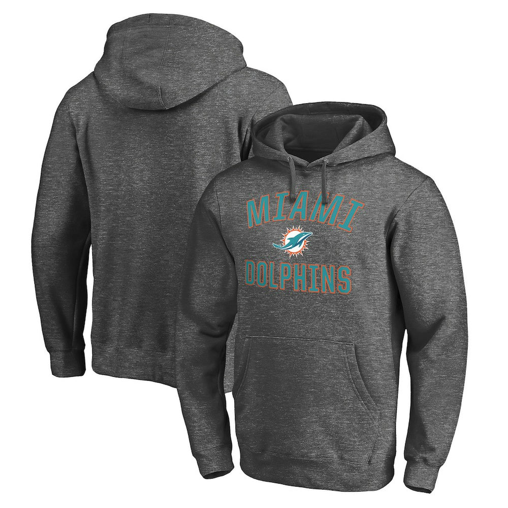 Miami Dolphins Victory Arch Pullover Hoodie Charcoal - NFL