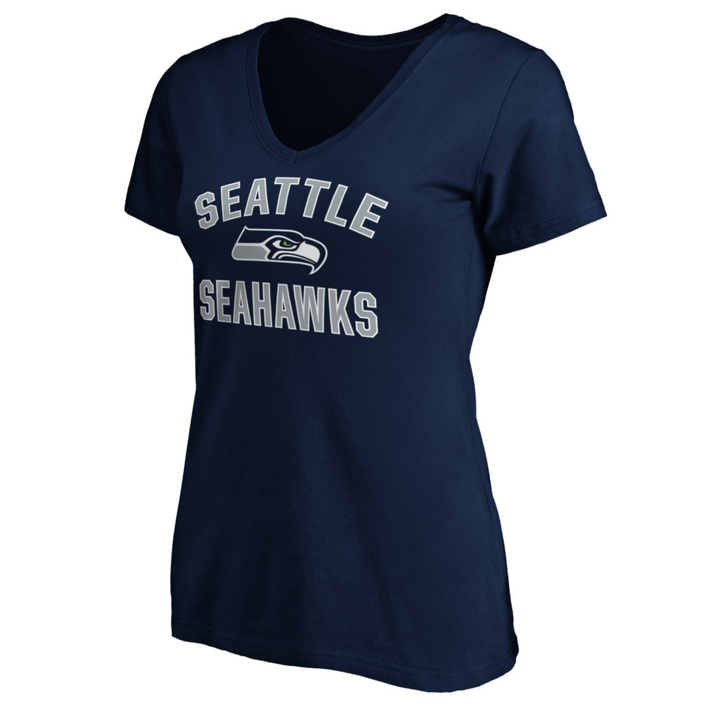 Seattle Seahawks Women's Victory Arch V-Neck T-Shirt College Navy - NFL