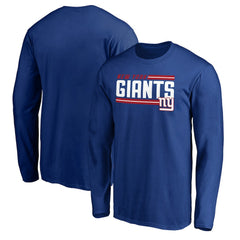 New York Giants On Side Stripe Long Sleeve T-Shirt Royal - NFL