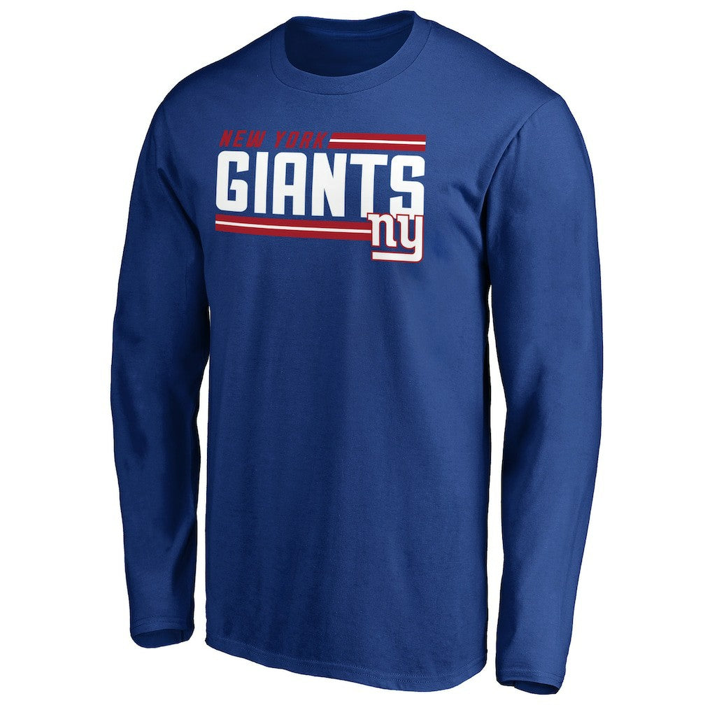 New York Giants On Side Stripe Long Sleeve T-Shirt Royal - NFL
