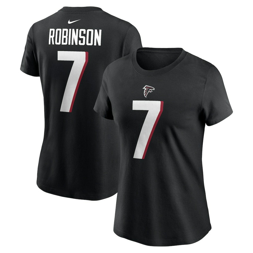 Bijan Robinson Atlanta Falcons Women's Player Name & Number T-Shirt Black - Nike