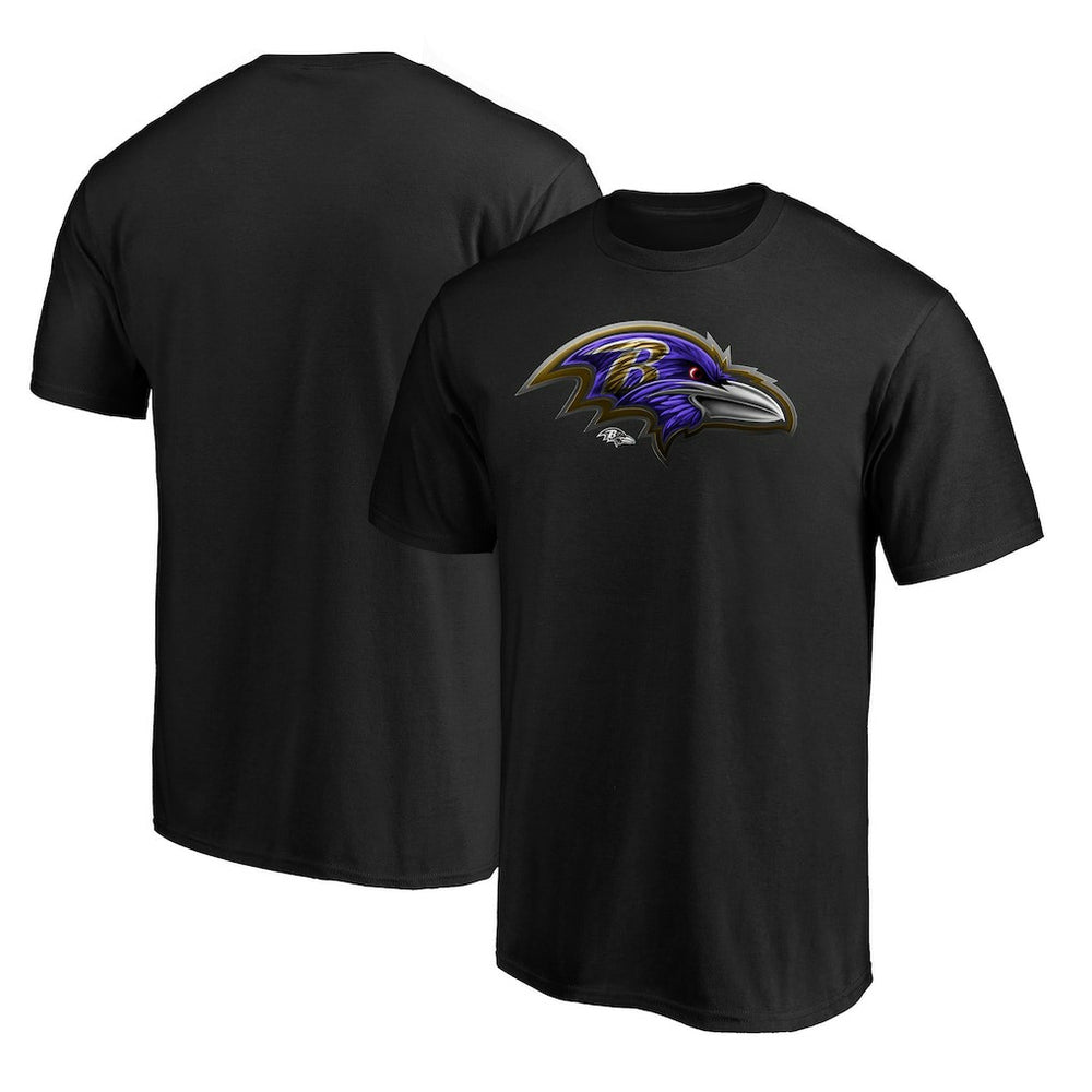 Baltimore Ravens Midnight Mascot Team Logo T-Shirt Black - NFL