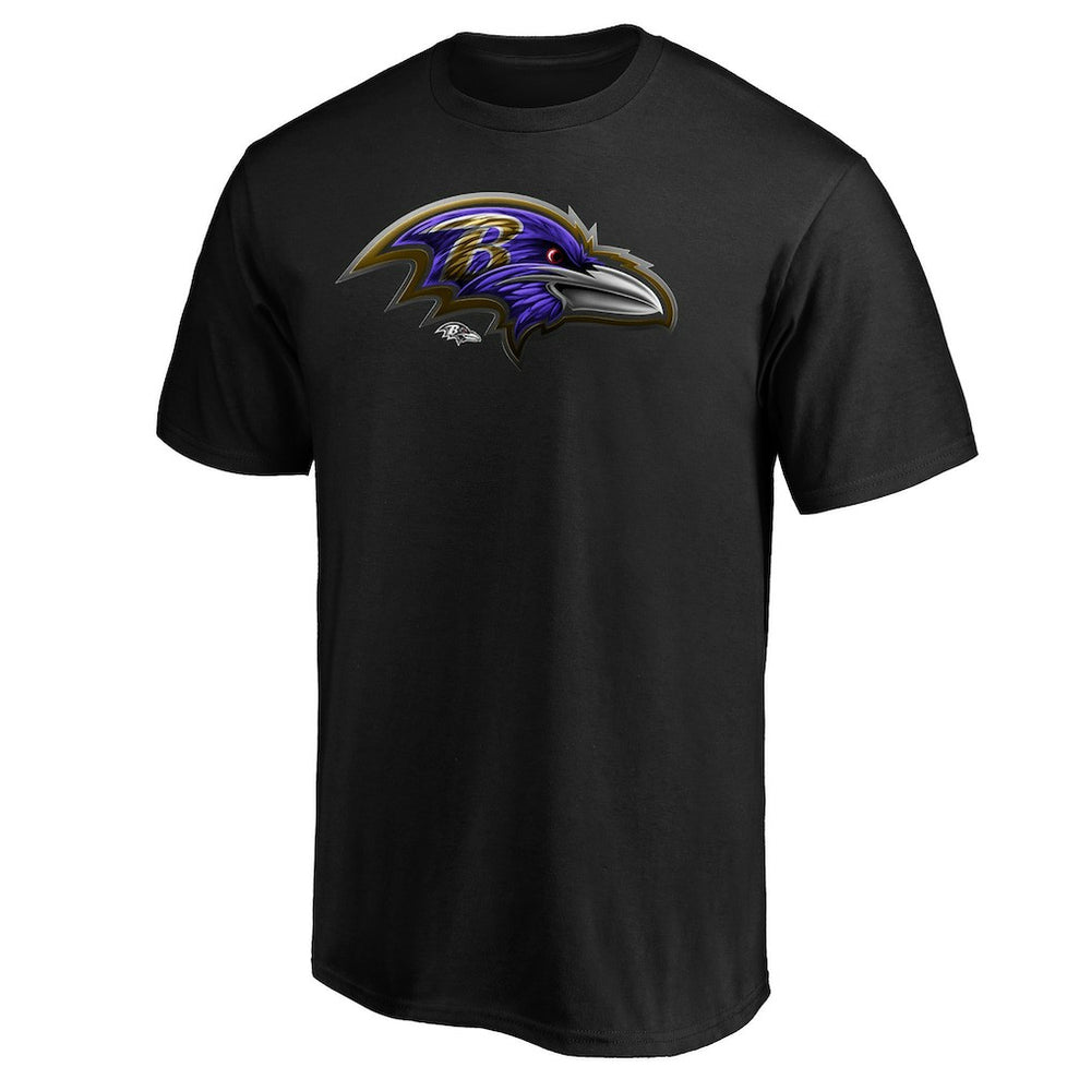 Baltimore Ravens Midnight Mascot Team Logo T-Shirt Black - NFL