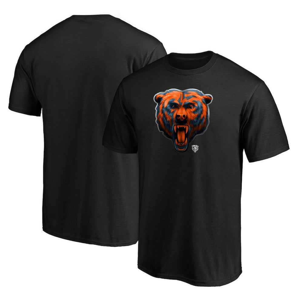 Chicago Bears Midnight Mascot Team Logo T-Shirt Black - NFL