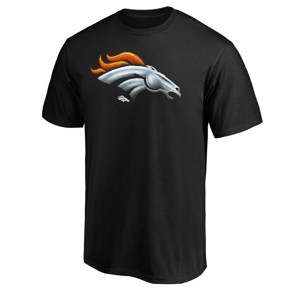 Denver Broncos Midnight Mascot Team Logo T-Shirt Black - NFL