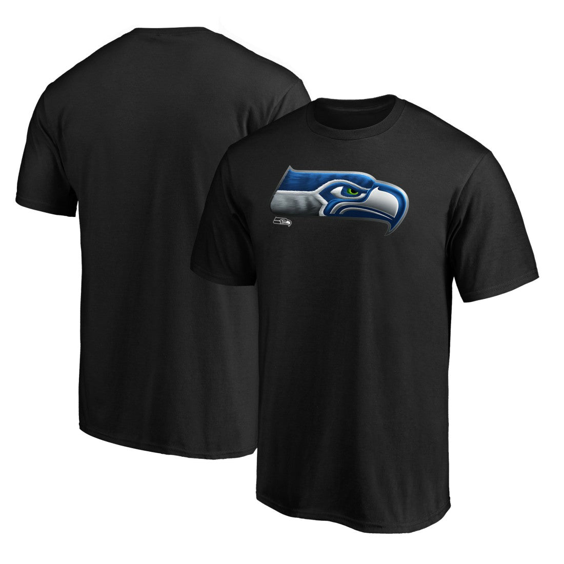 Seattle Seahawks Midnight Mascot Team Logo T-Shirt Black - NFL