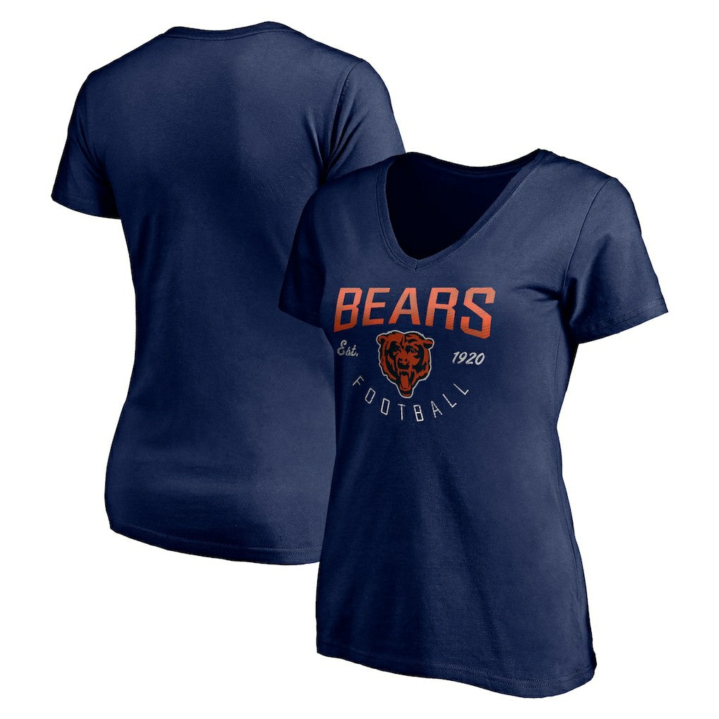 Chicago Bears Women's Live For It V-Neck T-Shirt Navy - NFL