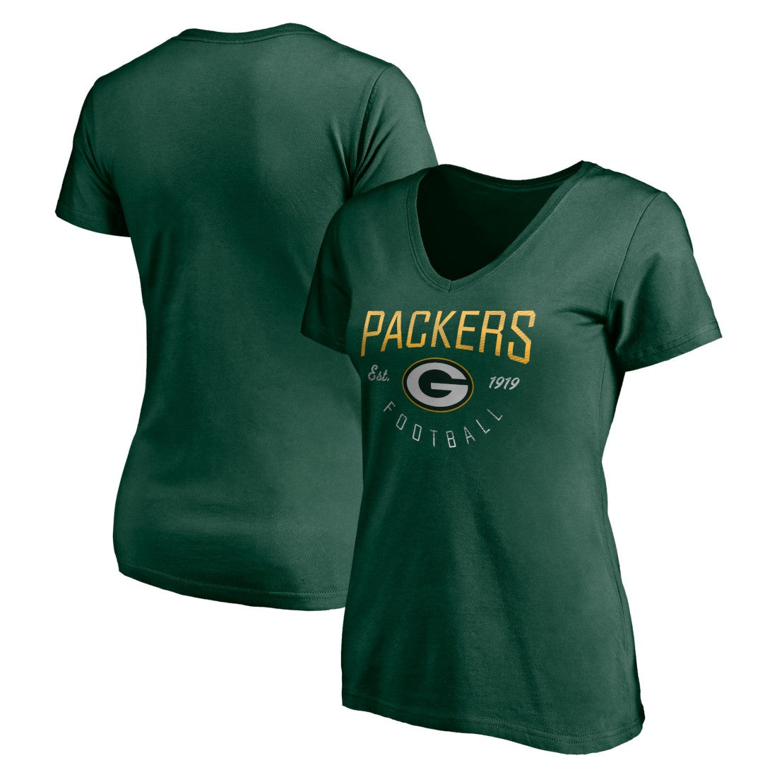 Green Bay Packers Women's Live For It V-Neck T-Shirt Green - NFL