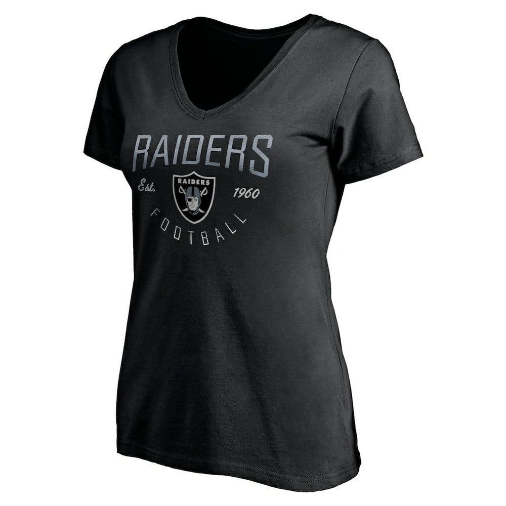 Las Vegas Raiders Women's Live For It V-Neck T-Shirt Black - NFL