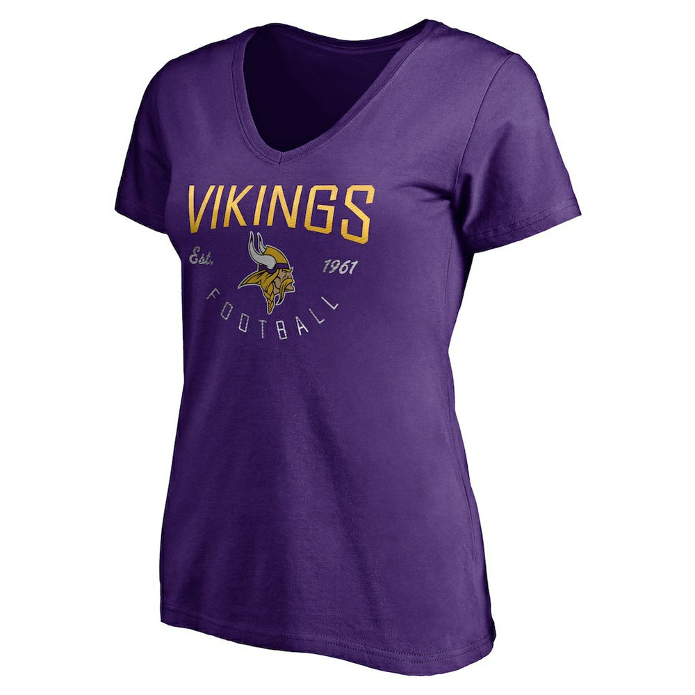 Minnesota Vikings Women's Live For It V-Neck T-Shirt Purple - NFL