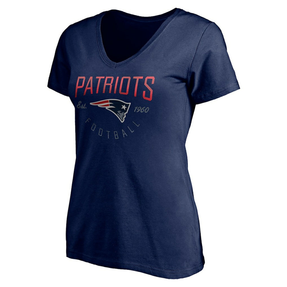 New England Patriots Women's Live For It V-Neck T-Shirt Navy - NFL