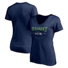 Seattle Seahawks Women's Live For It V-Neck T-Shirt College Navy - NFL