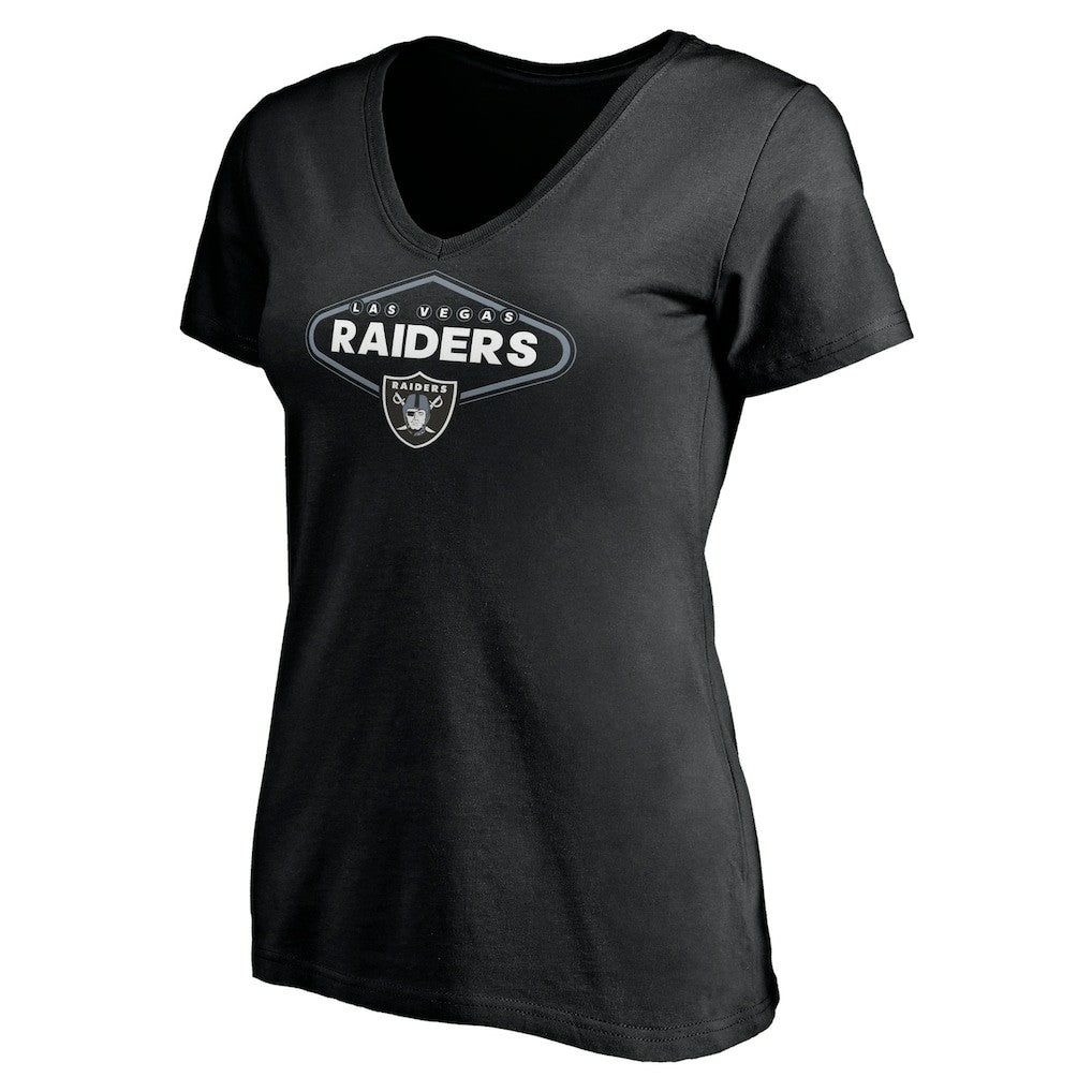 Las Vegas Raiders Women's Hometown Collection 1st Down V-Neck T-Shirt Black - NFL