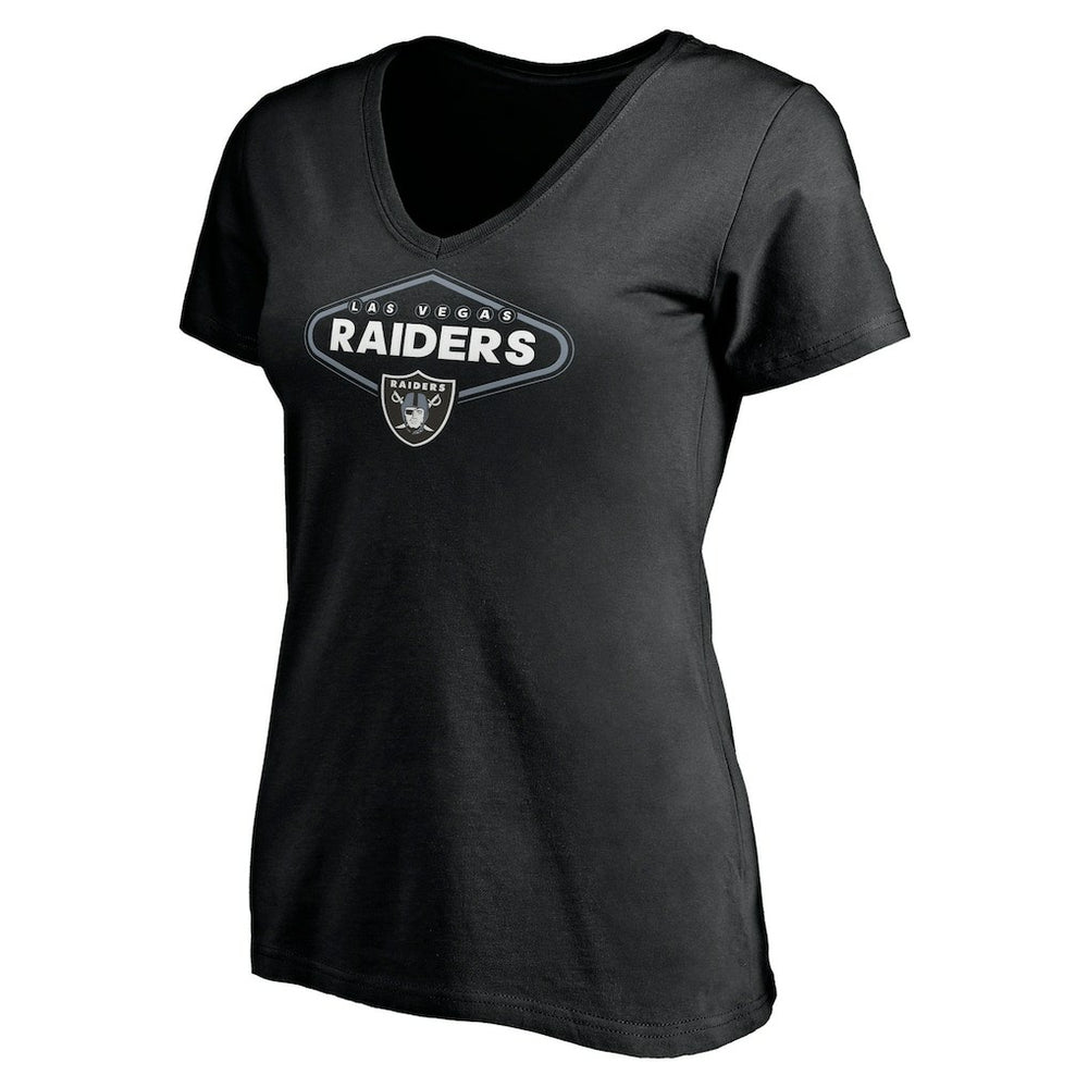 Las Vegas Raiders Women's Hometown Collection 1st Down V-Neck T-Shirt Black - NFL