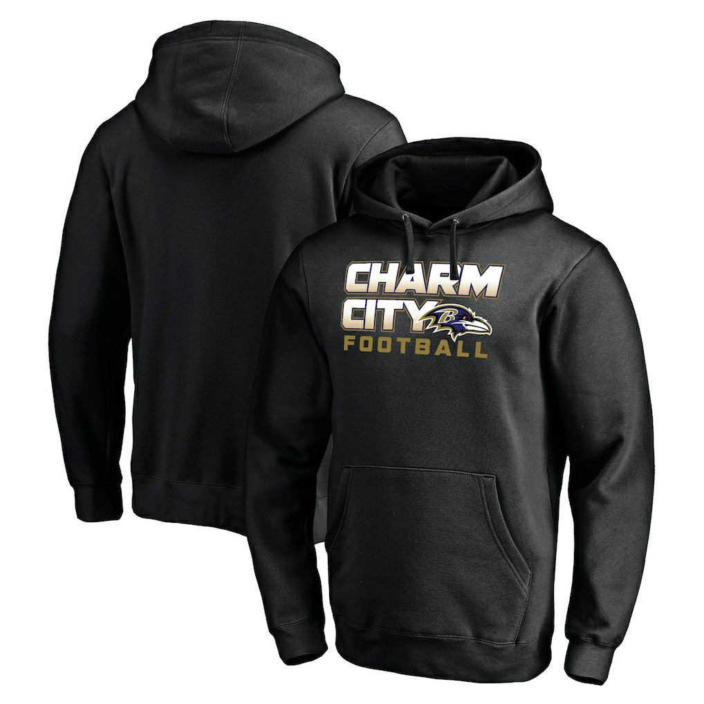 Baltimore Ravens Hometown Collection Sweep Pullover Hoodie Black - NFL