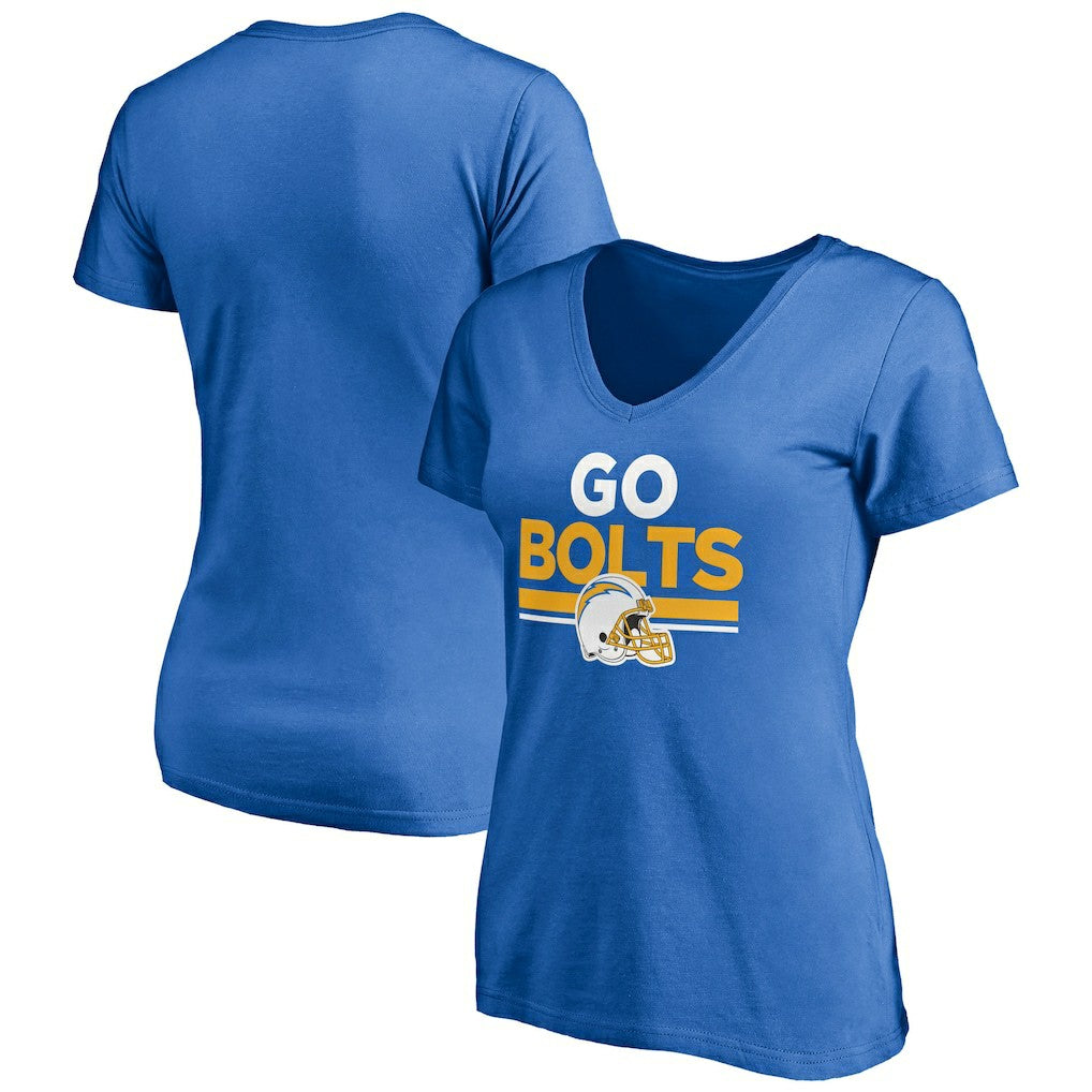 Los Angeles Chargers Women's Hometown Collection Go Bolts V-Neck T-Shirt Powder Blue - NFL