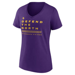Minnesota Vikings Women's Hometown Collection Defend The North V-Neck T-Shirt Purple - NFL