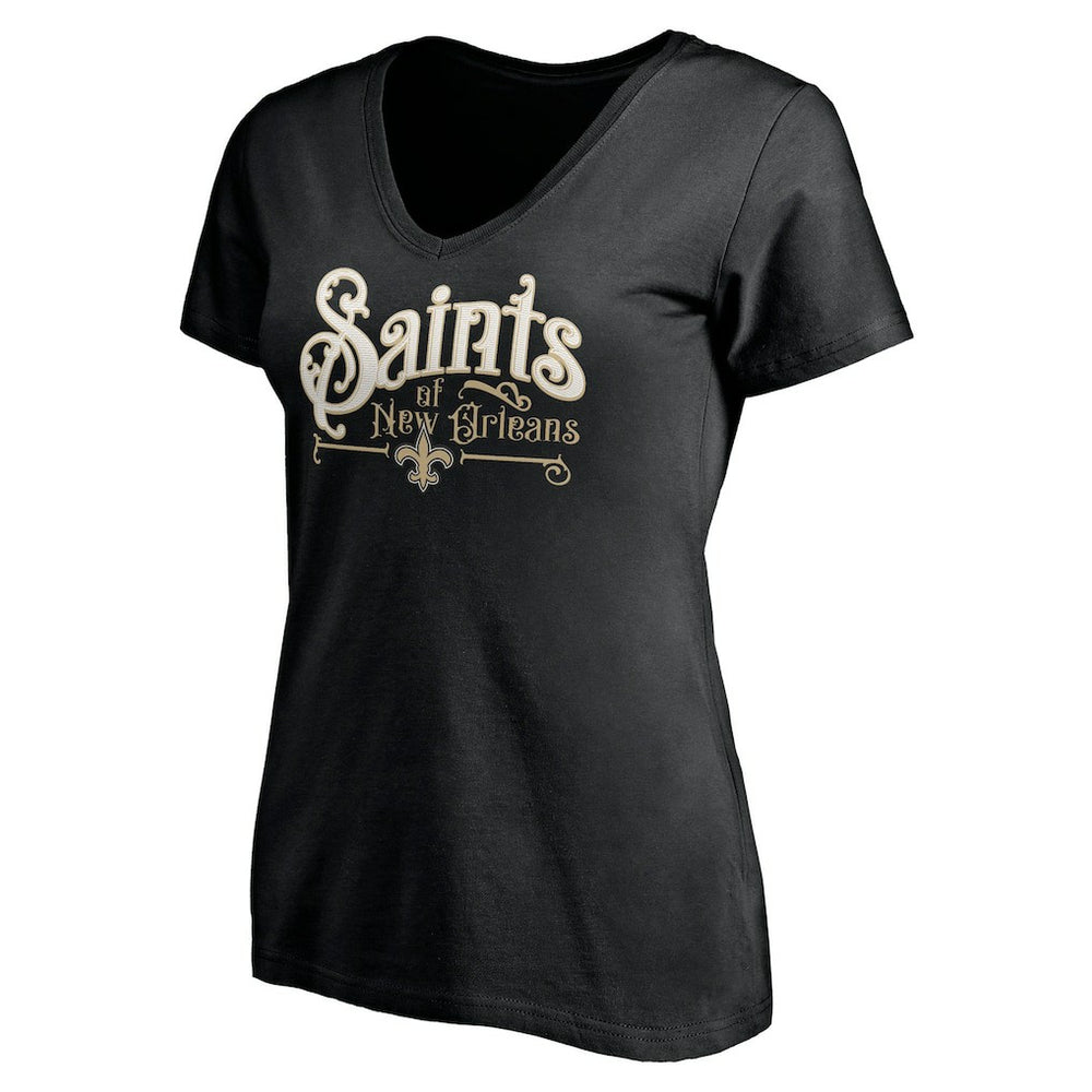 New Orleans Saints Women's Hometown Collection V-Neck T-Shirt Black - NFL