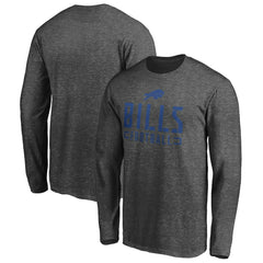 Buffalo Bills Stencil Stack Long Sleeve T-Shirt Charcoal - NFL