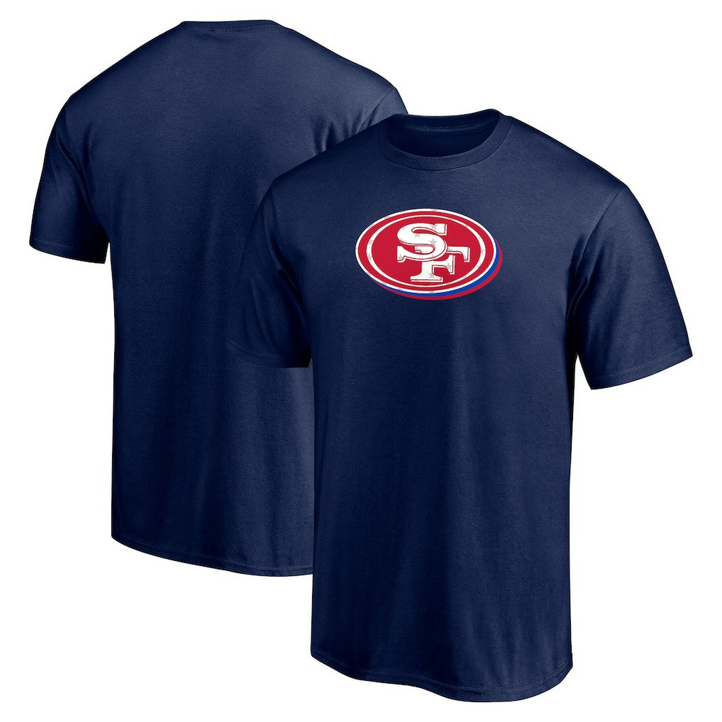 San Francisco 49ers Red White and Team T-Shirt Navy - NFL