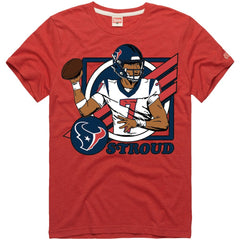 C.J. Stroud Houston Texans Homage Unisex Caricature Player Tri-Blend T-Shirt Red - NFL