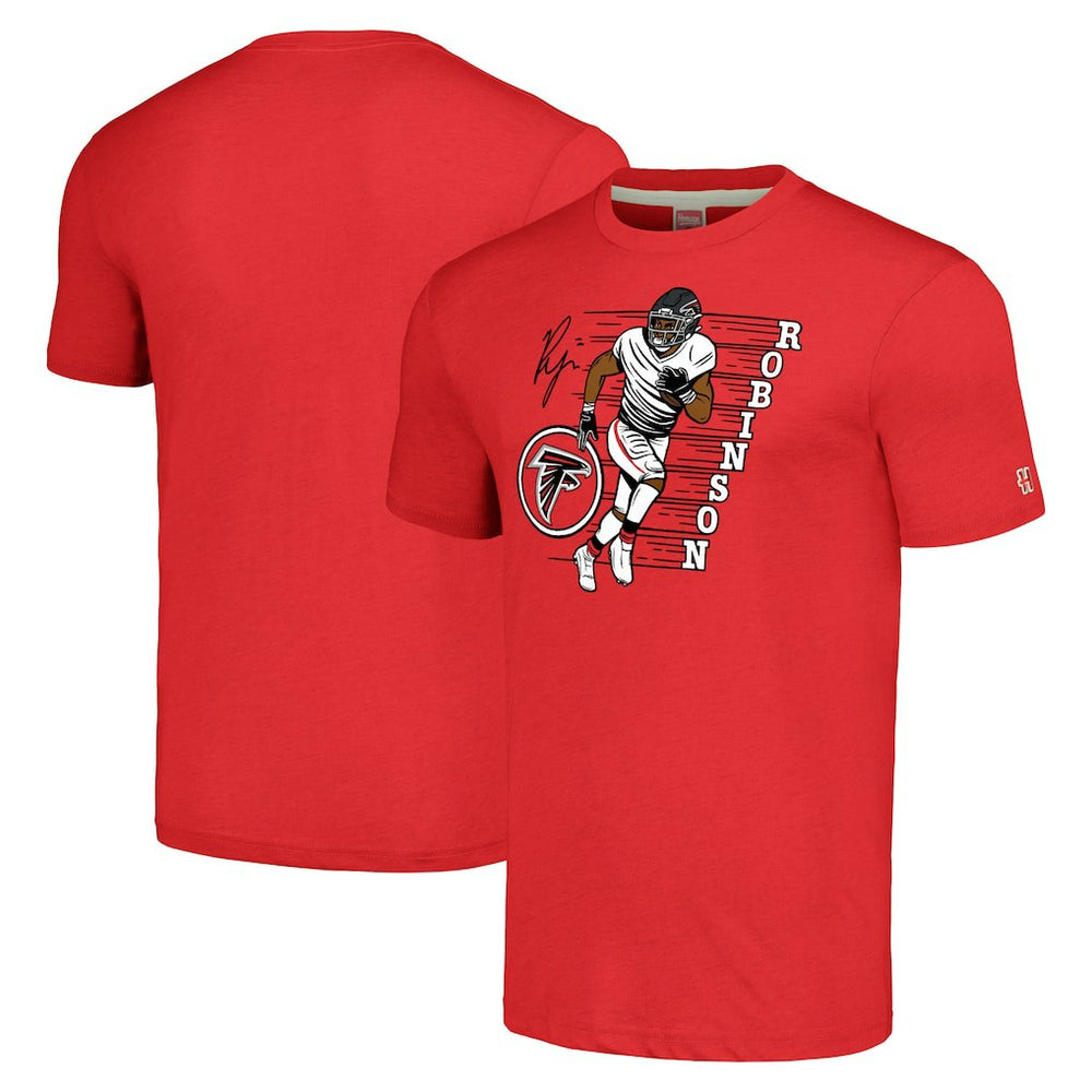 Bijan Robinson Atlanta Falcons Homage Unisex Caricature Player Tri-Blend T-Shirt Red - NFL