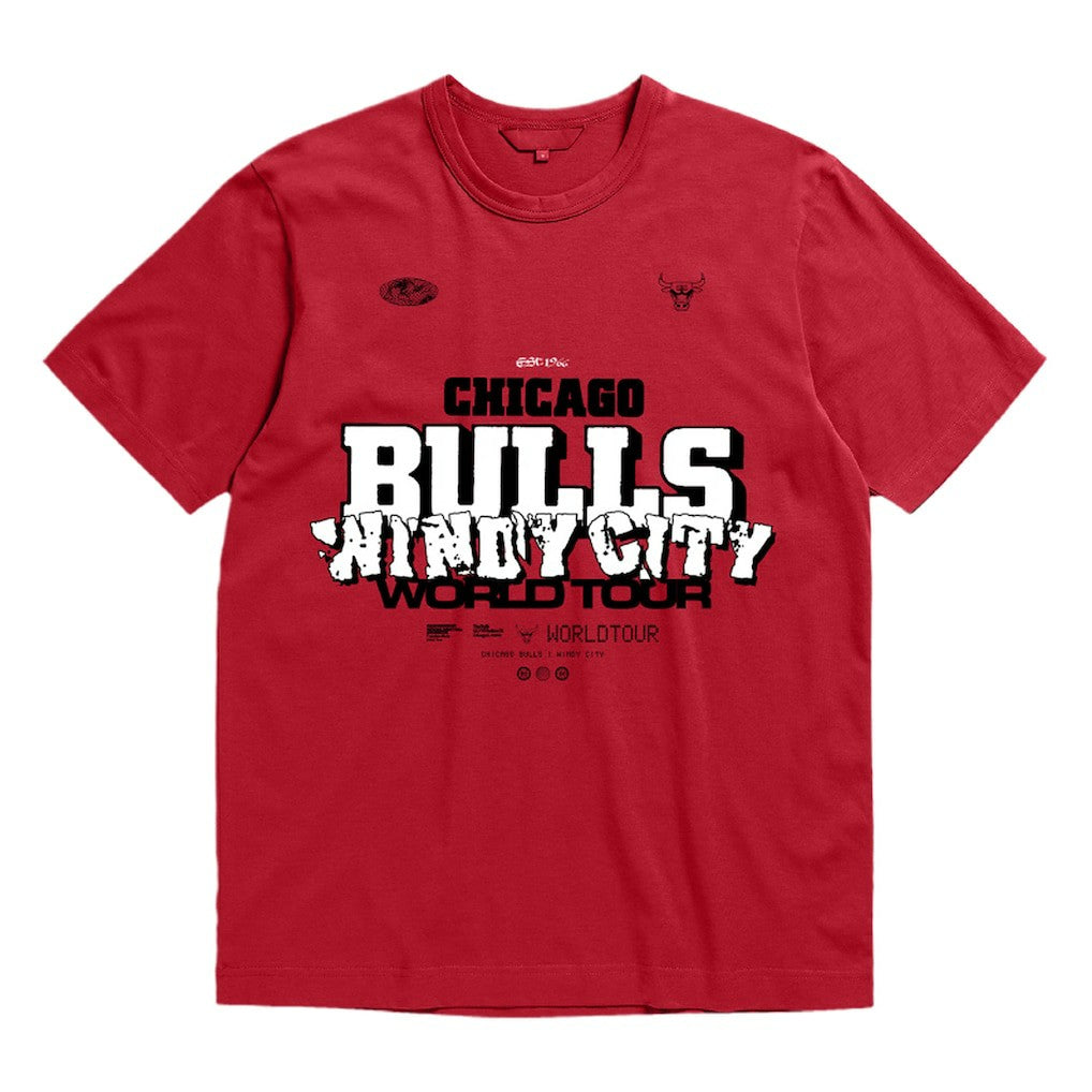 Mitchell & Ness - Chicago Bulls Bleacher Report x  Unisex World Tour T-Shirt - Red