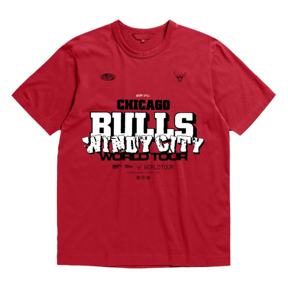 Mitchell & Ness - Chicago Bulls Bleacher Report x  Unisex World Tour T-Shirt - Red