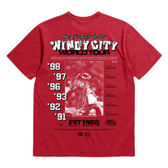 Mitchell & Ness - Chicago Bulls Bleacher Report x  Unisex World Tour T-Shirt - Red