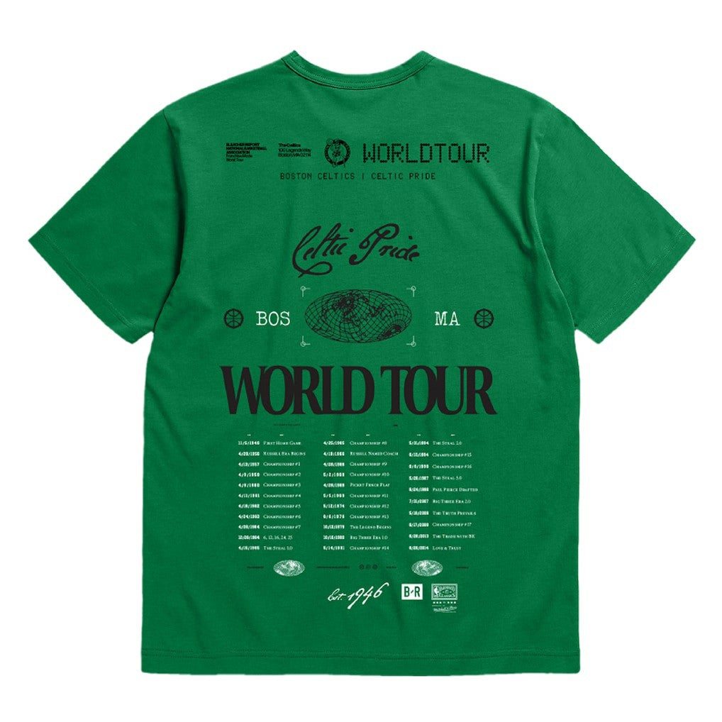 Mitchell & Ness - Boston Celtics Bleacher Report x  Unisex World Tour T-Shirt - Kelly Green