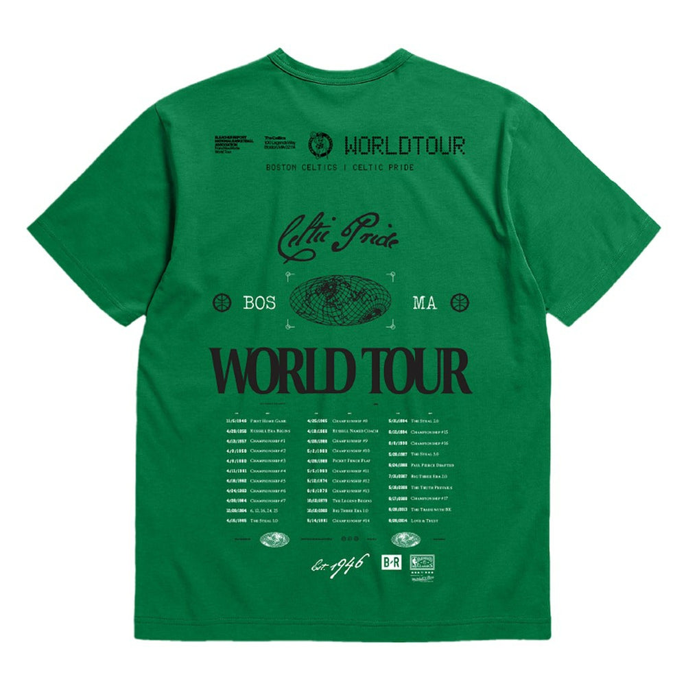 Mitchell & Ness - Boston Celtics Bleacher Report x  Unisex World Tour T-Shirt - Kelly Green